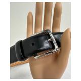 Brooks Brothers Black Leather Belt - Made in Italy - 40/100