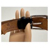 Brooks Brothers Black Leather Belt - Made in Italy - 40/100