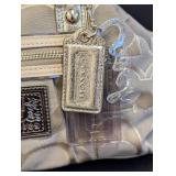 Coach Poppy Silver Canvas and Leather Handbag