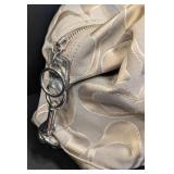 Coach Poppy Silver Canvas and Leather Handbag