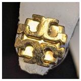 Tory Burch Gold Tone Logo Earrings