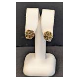 Tory Burch Gold Tone Logo Earrings