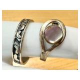 Set of 5 Sterling Silver Rings with Various Designs and Gemstones