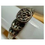Set of 2 Vintage Sterling Silver Rings with Intricate Designs