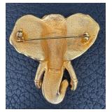 Vintage A.J.C. Gold Tone Elephant Brooch