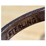 Set of 3 Vintage Sterling Silver Rings with Turquoise and Onyx Stones