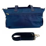 Like NEW - Elegant Navy Blue Carryall Tote Bag with Adjustable Strap