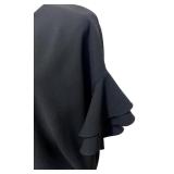 Zara Woman Black Ruffle Sleeve Blouse Size M