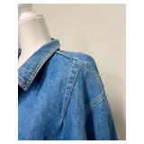 Vintage Blue Denim Jacket with Brass Button Accents