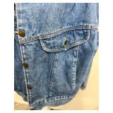 Vintage Blue Denim Jacket with Brass Button Accents