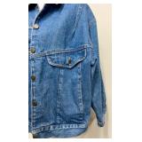 Vintage Blue Denim Jacket with Brass Button Accents