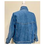 Vintage Blue Denim Jacket with Brass Button Accents