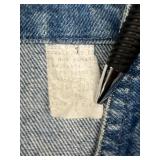 Vintage Blue Denim Jacket with Brass Button Accents