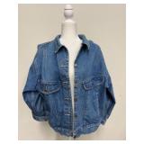 Vintage Blue Denim Jacket with Brass Button Accents