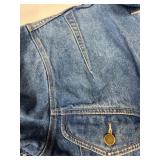 Vintage Blue Denim Jacket with Brass Button Accents
