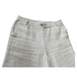 Anthropologie Etienne Linen Pants with Pom-Pom Trim - Size M