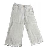 Anthropologie Etienne Linen Pants with Pom-Pom Trim - Size M