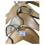 Set of 14 Wooden Clothes Hangers with Chrome Hooks
