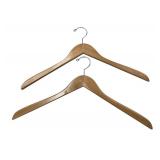 Set of 14 Wooden Clothes Hangers with Chrome Hooks