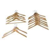 Set of 14 Wooden Clothes Hangers with Chrome Hooks