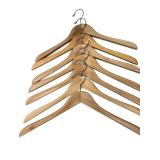 Set of 14 Wooden Clothes Hangers with Chrome Hooks