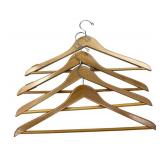 Set of 14 Wooden Clothes Hangers with Chrome Hooks
