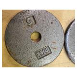 A Pair of 5LB -One -Inch Weight Plates (USED)