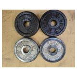 A lot of Four 2.5LB -One -Inch Weight Plates (USED)