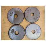 A lot of Four 2.5LB -One -Inch Weight Plates (USED)