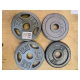 A lot of Four 2.5LB -One -Inch Weight Plates (USED)