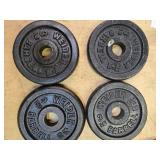 A lot of Four 2.5LB -One -Inch Weight Plates (USED)