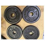 A lot of Four 2.5LB -One -Inch Weight Plates (USED)