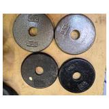 A lot of Four 2.5LB -One -Inch Weight Plates (USED)