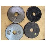 A lot of Four 2.5LB -One -Inch Weight Plates (USED)