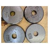 A lot of Four 2.5LB -One -Inch Weight Plates (USED)