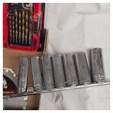 1/2" Deeep Well Socket Set w/Drill Bits and Misc
