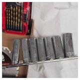1/2" Deeep Well Socket Set w/Drill Bits and Misc