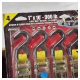 6 Tie Down Ratchet Straps, As New