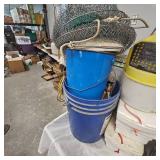 Lot of Minnow Buckets/Traps/Aerator/Knee High Boots