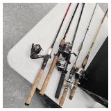 Lot of 6 Rod and Reel Combos