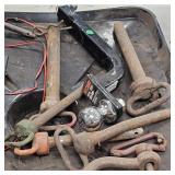 Lot of 6-7 Hitch Pins and Oil Pan and Cobra 29 C.B