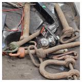 Lot of 6-7 Hitch Pins and Oil Pan and Cobra 29 C.B