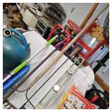 Kerosene 5 Gallon Can and Prybar with Misc