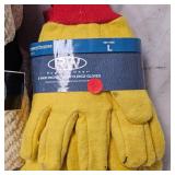 6 Pairs New Yellow Fleece Gloves and Chenille Throw Blanket