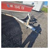 Red Lund Boat Boat with 25HP Mercury, Electric Start(needs solenoid) w/Trailer