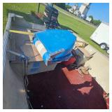 Red Lund Boat Boat with 25HP Mercury, Electric Start(needs solenoid) w/Trailer