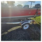 Red Lund Boat Boat with 25HP Mercury, Electric Start(needs solenoid) w/Trailer
