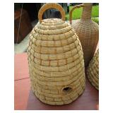 Large Bee Skep Basket Covers, Wicker Wrapped Bottle
