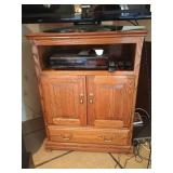 Solid Wood Cabinet w/ Slide-out Drawer & VCR