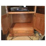 Solid Wood Cabinet w/ Slide-out Drawer & VCR